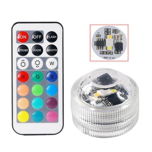 10Pcs RGB+White+Warm White Round Light With 2 Remote Control