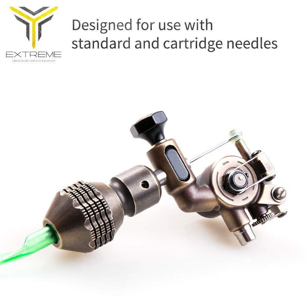 Extreme X2 Rotary Tattoo Machine Brass Frame CNC Machine RCA Connected