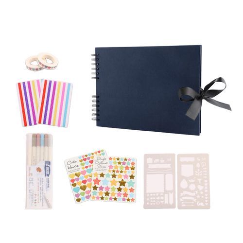 80 Pages Paper Photo Album DIY  Guest Book Dark Blue