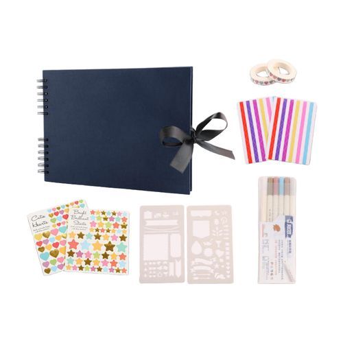 80 Pages Paper Photo Album DIY  Guest Book Dark Blue
