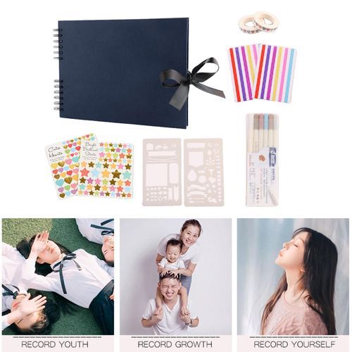 80 Pages Paper Photo Album DIY  Guest Book Dark Blue