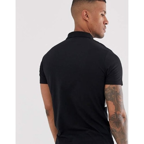 Patched Polo Shirt - Black & White