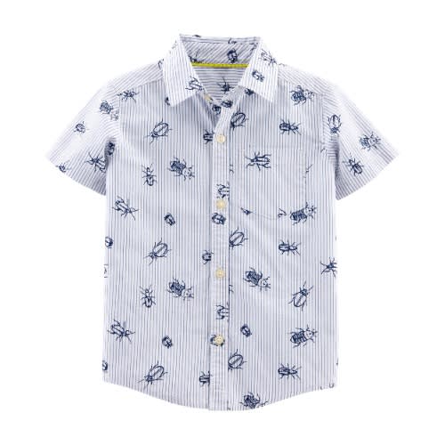 Bug Poplin Button-front Shirt