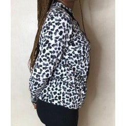 Lace Front  Elastic Waist Blouse