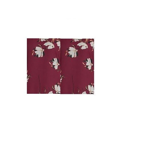 Floral Button Long Sleeve Top- Burgundy