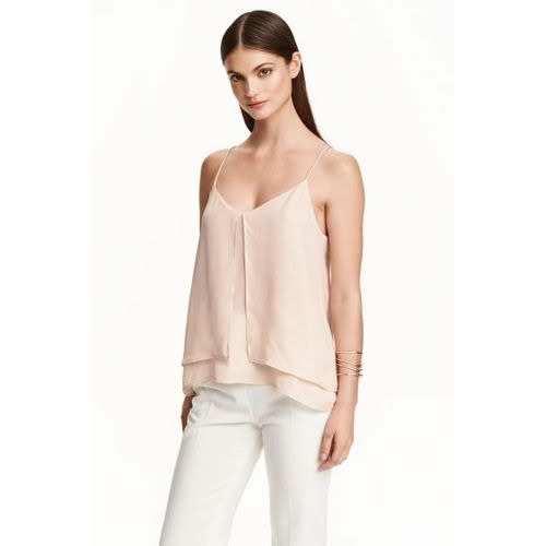 Chiffon Vest Top- Powdered Beige