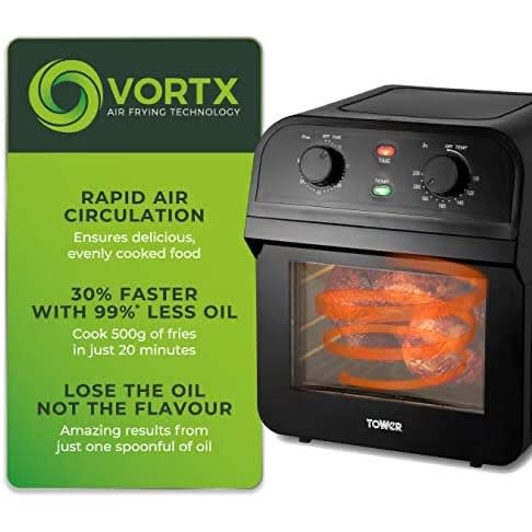 Manual Air Fryer Oven With Rapid Air Circulation & 10 Preset Cooking Option - 1600W - T17065