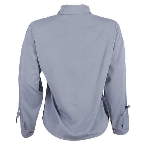 Ruched Sleeve Blouse- Blue