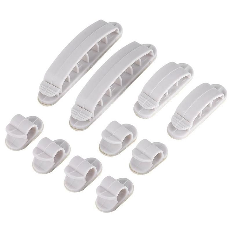 10 PCS Plastic Wire Fixing Clip Self-Adhesive Cable Winder