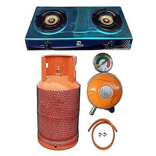 10kg Gas Cylinder+2 Burnner Stainless Cooker+Regulator