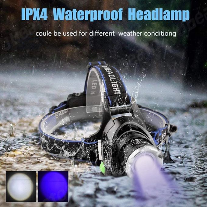 Mini Motion Sensor Led Headlight 5 Gears Control USB Charging White UV Black 2 Lights Headlamp