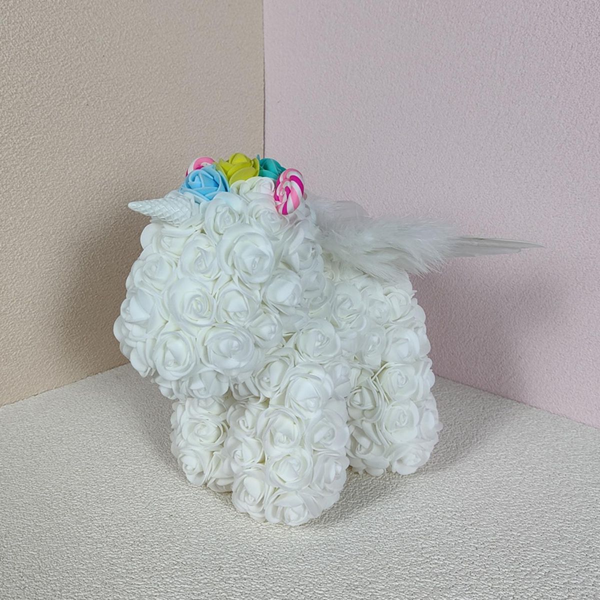 1 Set Foam Flower Licorne Floral Arrangement Foam Flower Licorne White