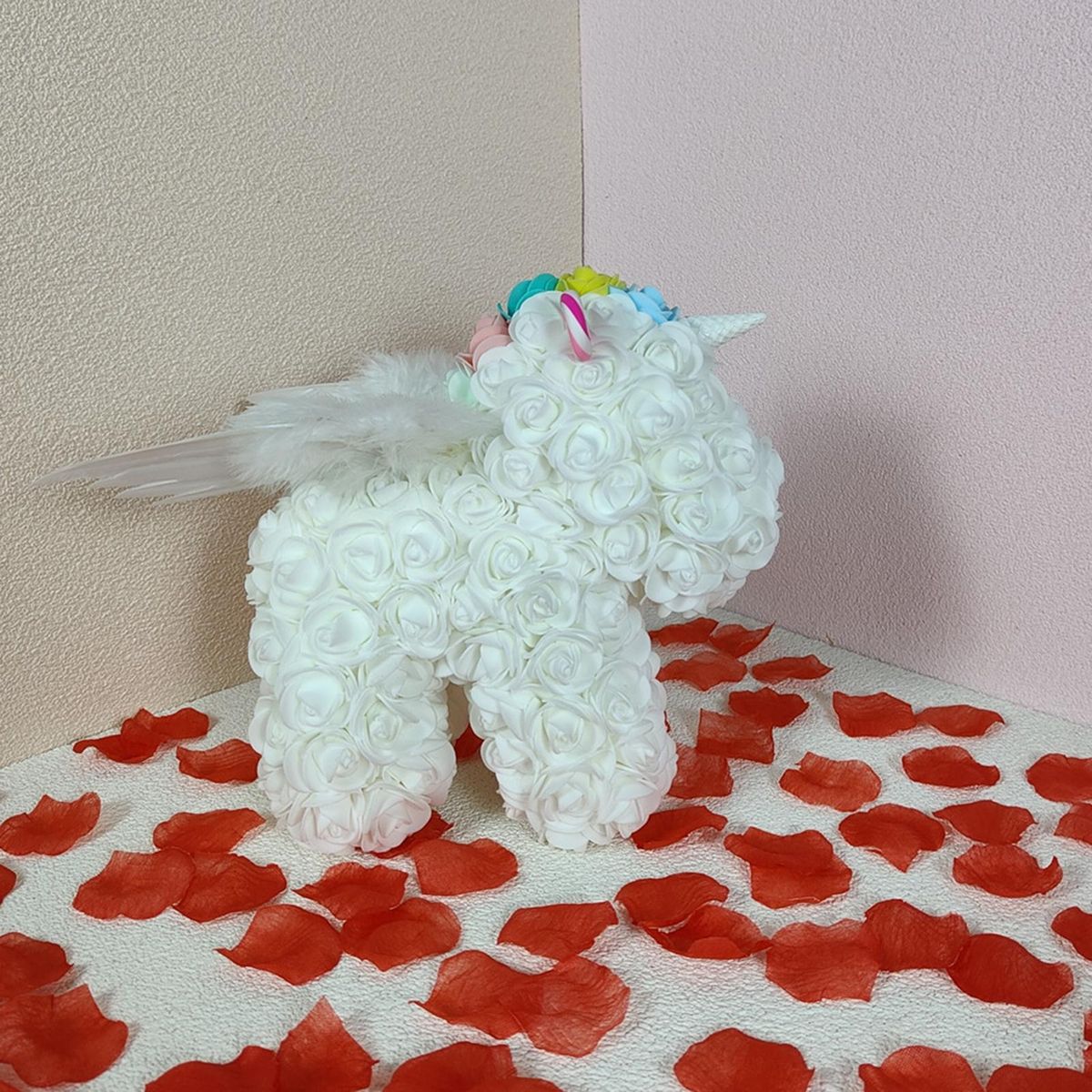 1 Set Foam Flower Licorne Floral Arrangement Foam Flower Licorne White
