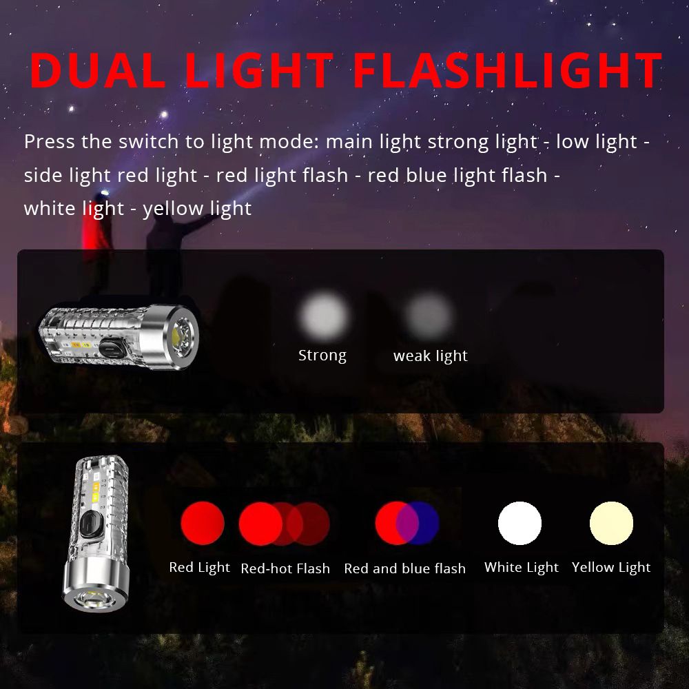 Mini Multi-function High Brightness Keychain Flashlight