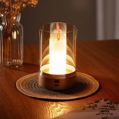 Restaurant Atmosphere Lamp Home Decor LED Table Lamp Bedroom Romantic Charging Induction Bedside Lamp Simple Candle Light Gift
