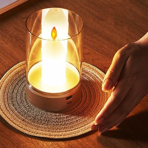 Restaurant Atmosphere Lamp Home Decor LED Table Lamp Bedroom Romantic Charging Induction Bedside Lamp Simple Candle Light Gift