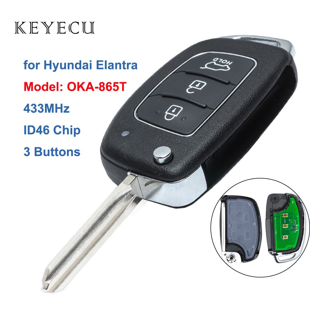 Keyecu For Hyundai Elantra 2014 2015 2016 Flip Remote Contro