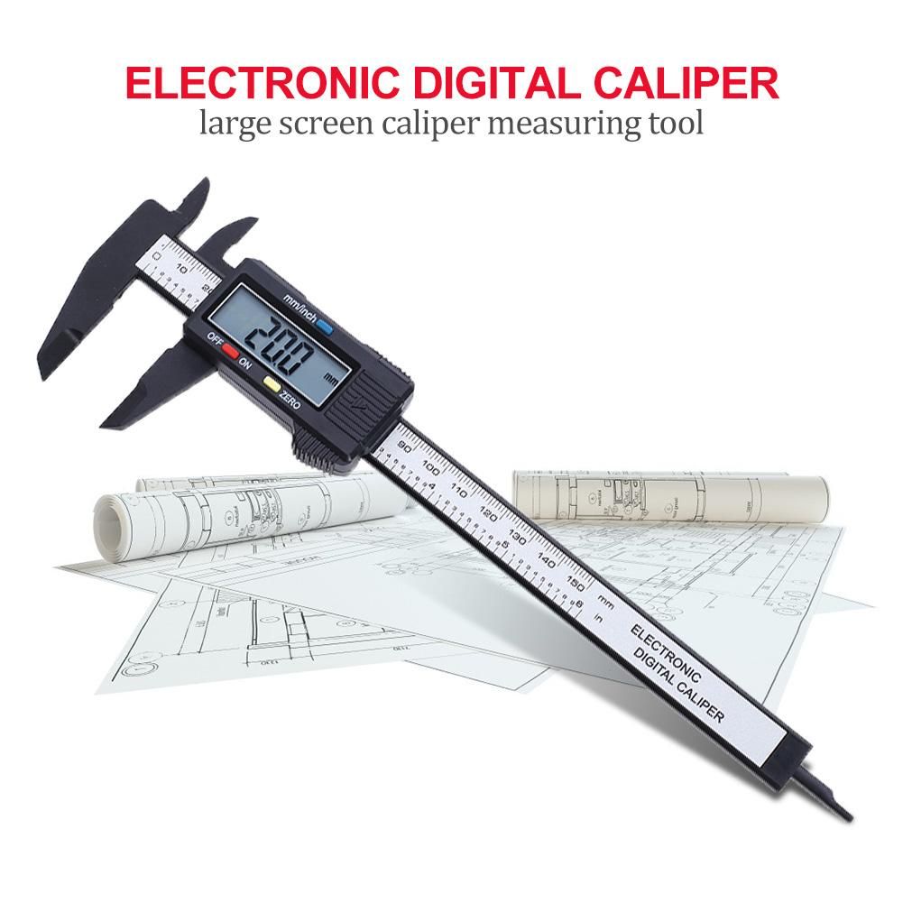 Digital Vernier Caliper 6 Inch LCD Electronic Carbon Fiber Altimeter   Vernier Calliper Micrometer Digital Ruler Measuring Tool 150mm 6inch