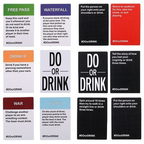 Do Or Drink Game Card Or Blackout Games For Adult Party