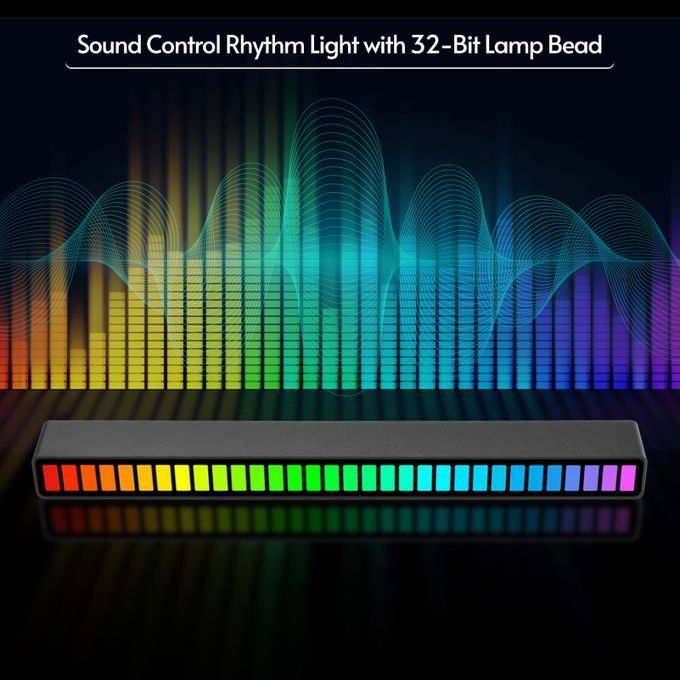 RGB Sound Control Rhythm Lights 2 PCS 32 LED 18 Colors