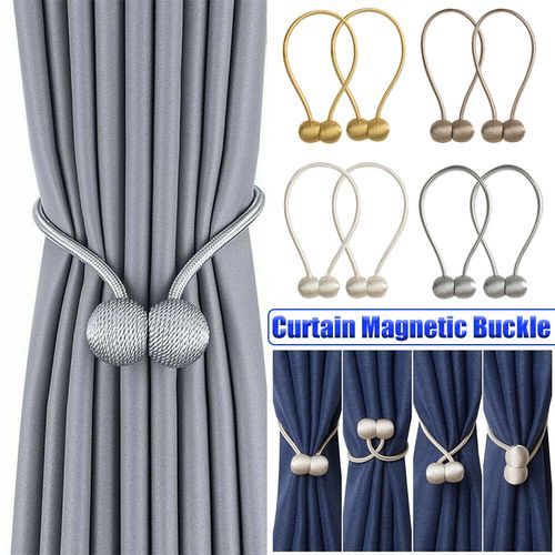 2Pcs Modern Simple R Tieback Magnet Curtain Buckle Clips Mag