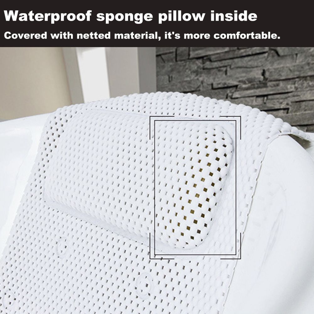 Non-Slip Bathtub Mat Pillow Hollw Out Waterproof Sponge