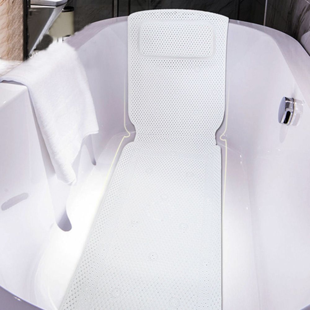 Non-Slip Bathtub Mat Pillow Hollw Out Waterproof Sponge
