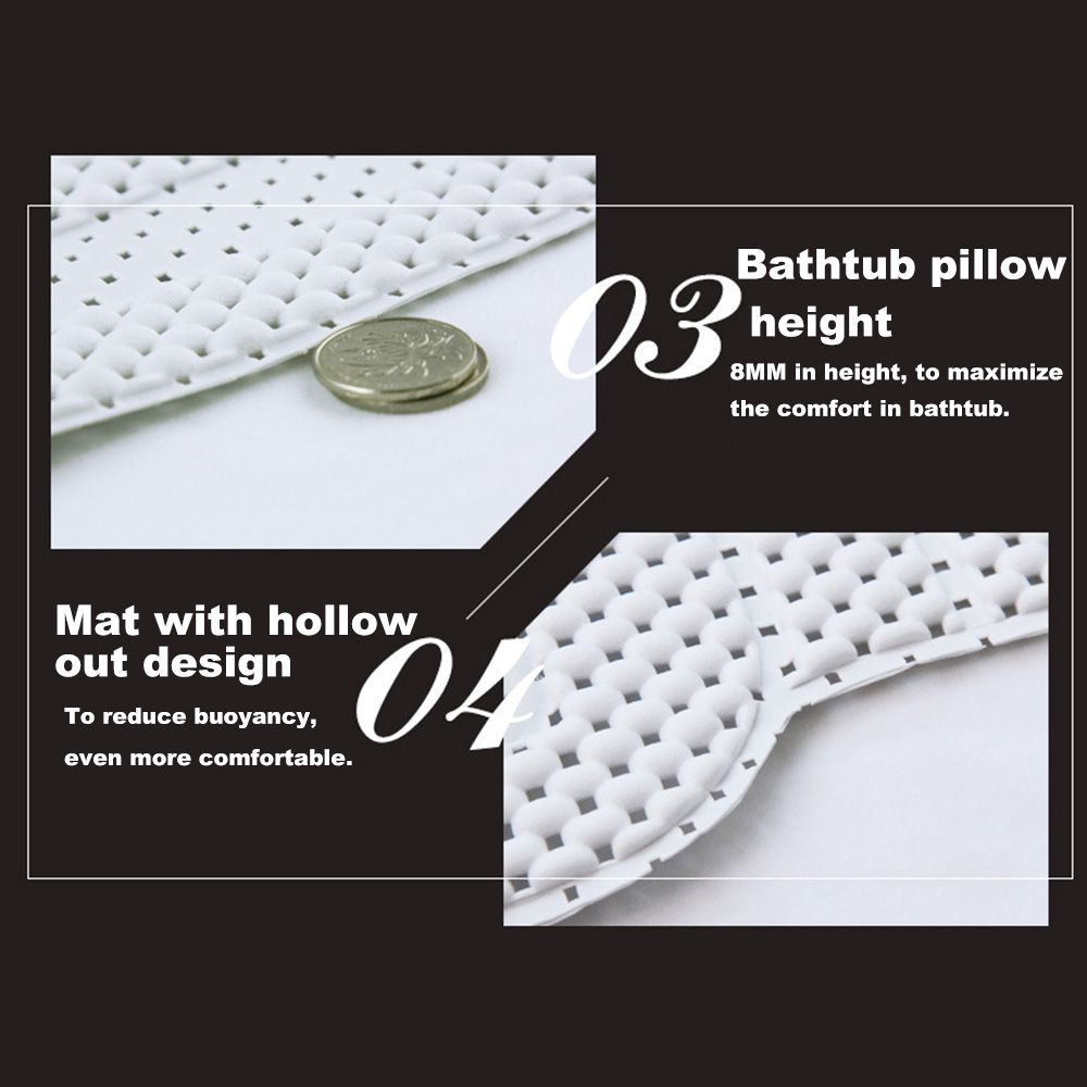 Non-Slip Bathtub Mat Pillow Hollw Out Waterproof Sponge