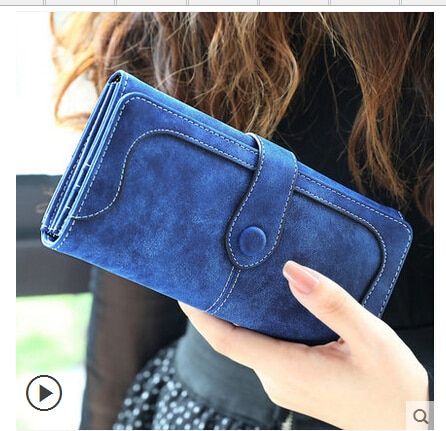 Retro Matte Stitching Leather Wallet Women Long Purse Clutch Women Casual Hasp Dollar Price Wallet Handbag Carteira(1527-2 Green)