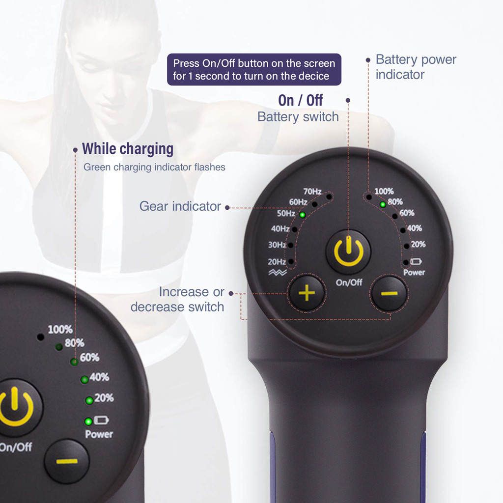 Quiet Deep Tissue Muscle Massager  Deep Relaxation For Black