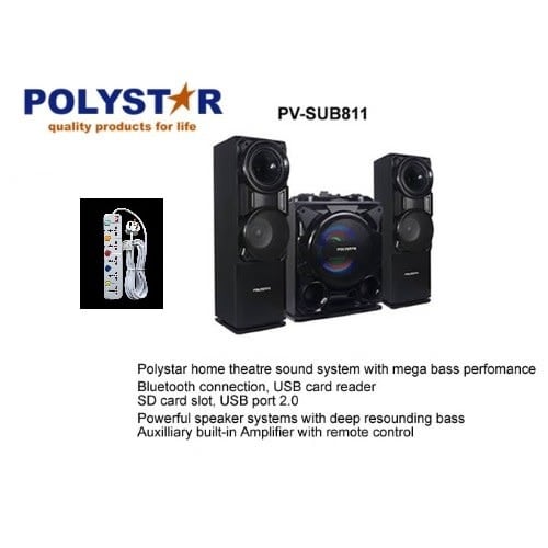 Pv-sub-811 Mini Hifi Bluetooth Sound System With Built-in Amplifier + Free Extension