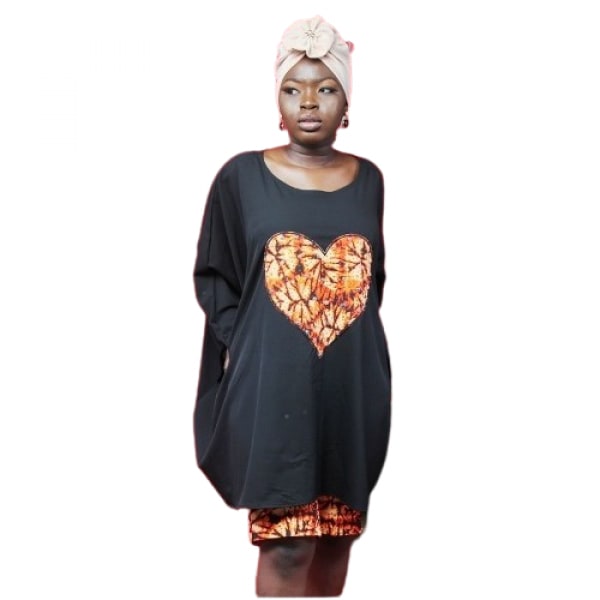 Ladies Love-Shaped Embroidery Boubou And Knicker