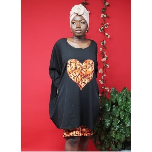 Ladies Love-Shaped Embroidery Boubou And Knicker