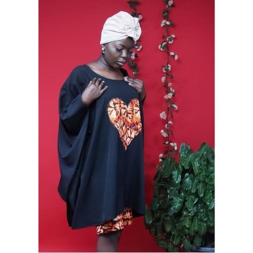 Ladies Love-Shaped Embroidery Boubou And Knicker