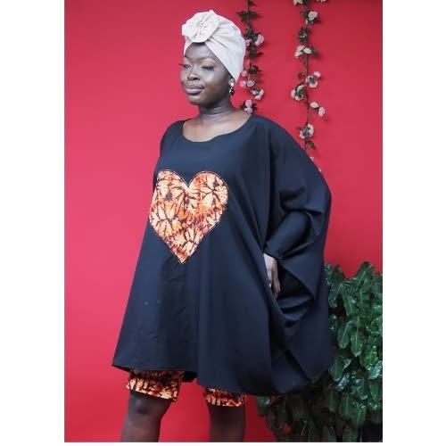 Ladies Love-Shaped Embroidery Boubou And Knicker