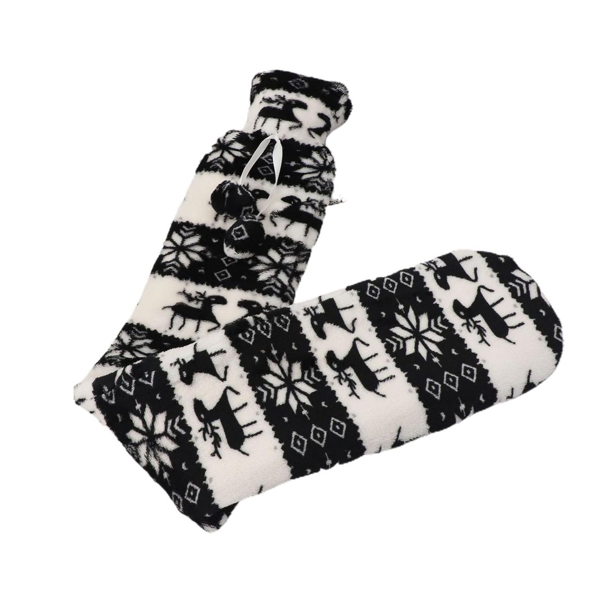 1 Set Warm Water Bag Pain Relief Hot Water Bag Black