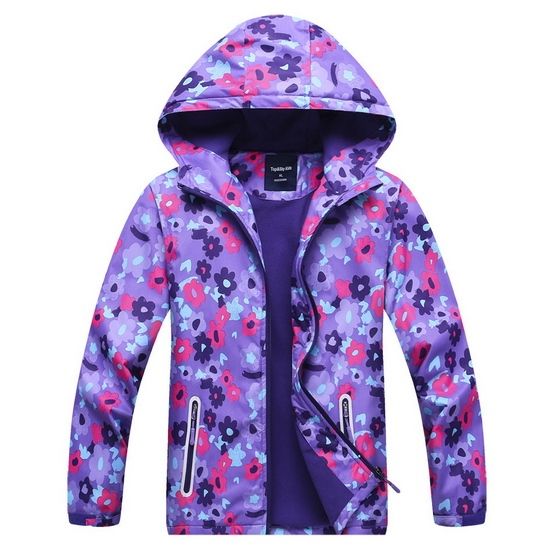 Loclimb Girls Boys Hiking Jacket Kids 008 Purple_S 110