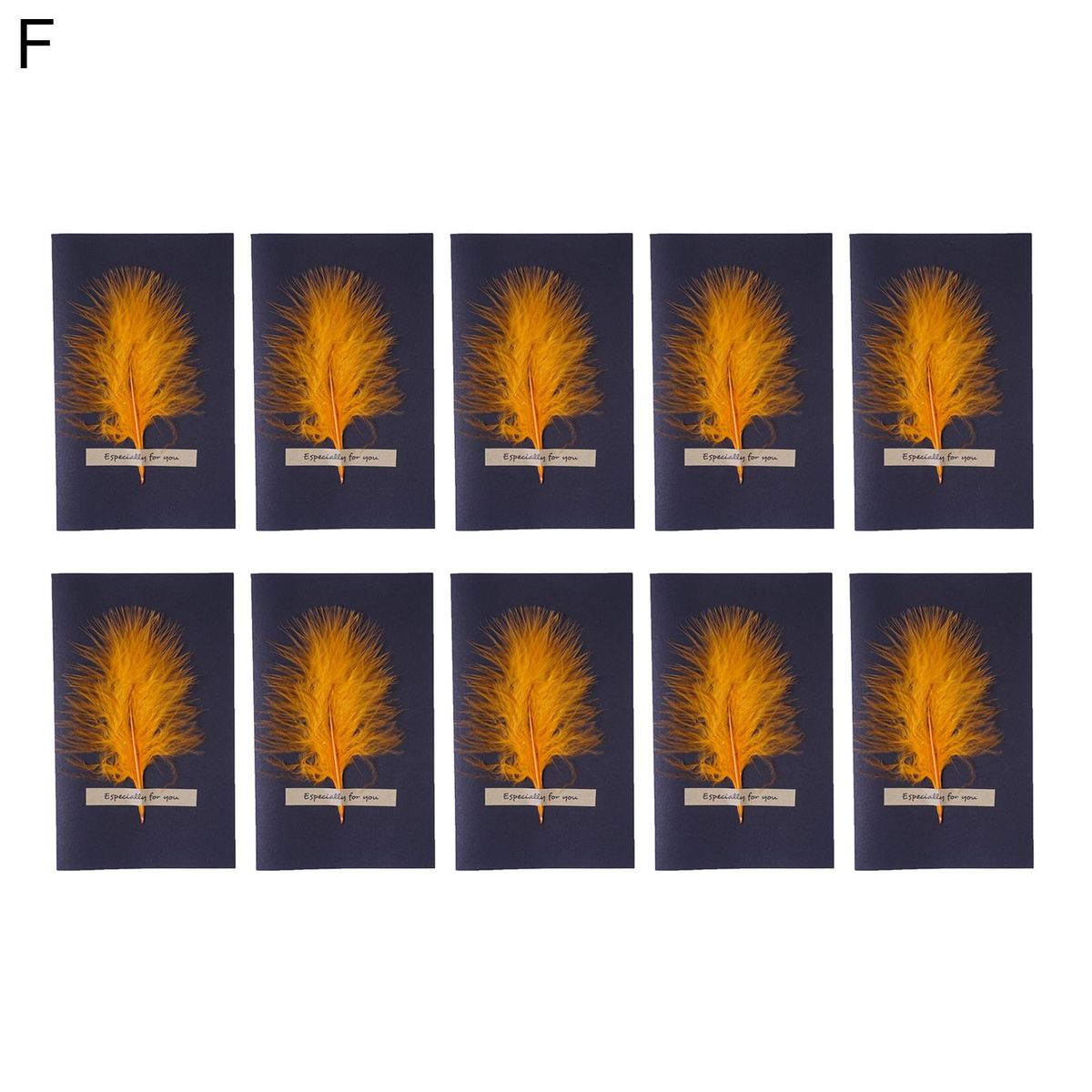 10Pcs Holiday Card Valentines Day Birthday Feather Greeting Card