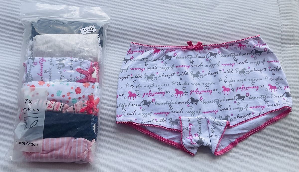 3-4YRS 7 Pack Colored Girls Briefs- A2