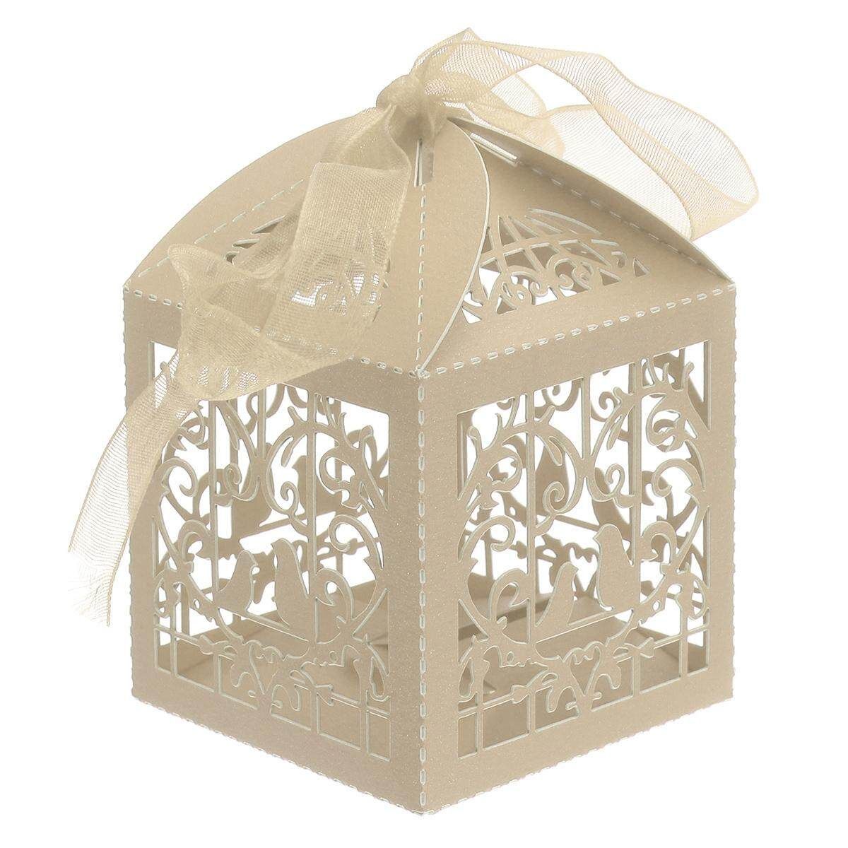 25 Selling Candy Box Wedding Marriage Bird Candy Hollow Cardboard Box Upscale European Creative Wedding Candy Box Material: Paper Shapes: Square Style: European Light Rice