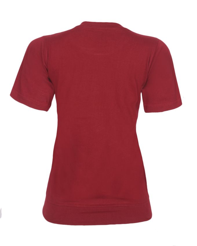 Female Ankara Designed T Shirt With Pocket- Wine