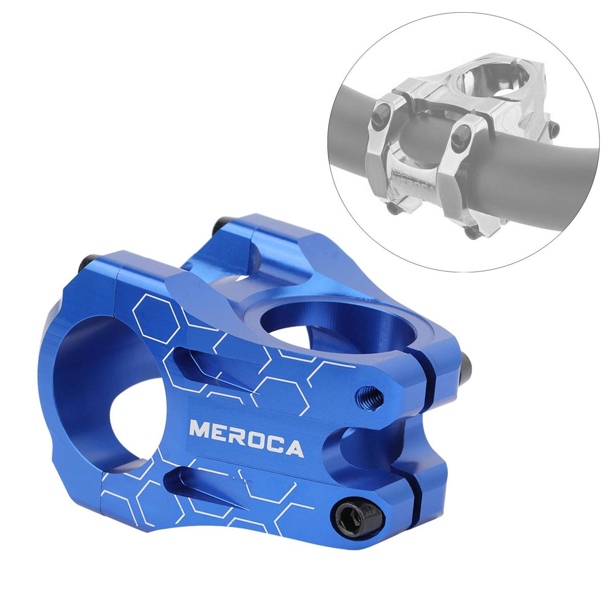 MTB Road Bike Stem Lightweight Front Fork 1-1/8" 31.8mm Short Blue