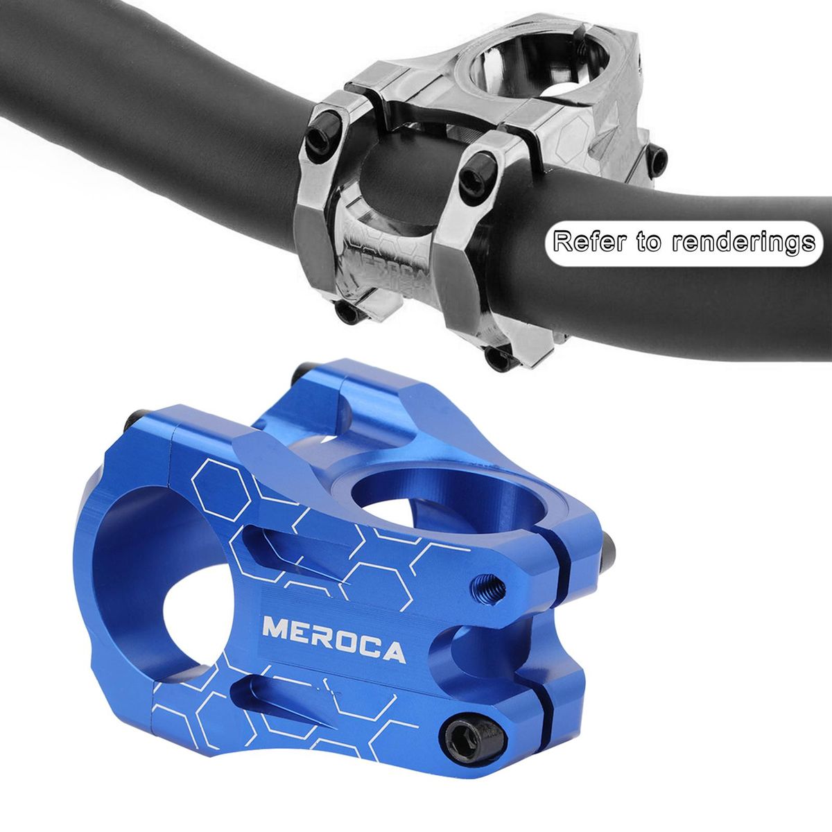 MTB Road Bike Stem Lightweight Front Fork 1-1/8" 31.8mm Short Blue