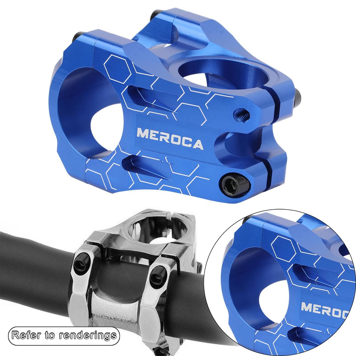 MTB Road Bike Stem Lightweight Front Fork 1-1/8" 31.8mm Short Blue