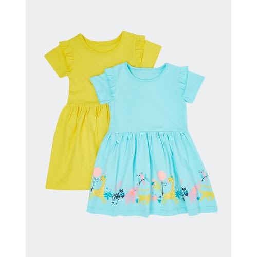 Jersey Dress- Pack Of 2 - Yellow