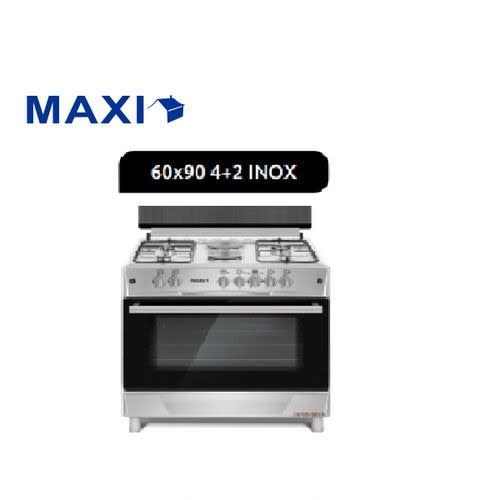 60x90 4 Gas + 2 Electric Standing Gas Cooker Inox With Oven, Oven Lamp