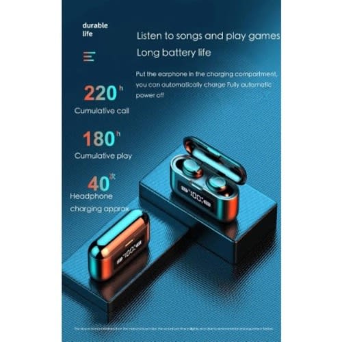 Evisu Fingerprint Wireless Bluetooth Earbuds With Powerbank And Water Resistant