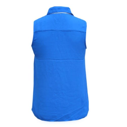 Girls Sleeveless Blue Chiffon Top