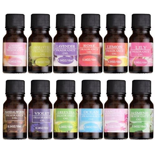 10ml Pure Essential Fragrance Oils Aromatherapy Diffusers - 12pieces