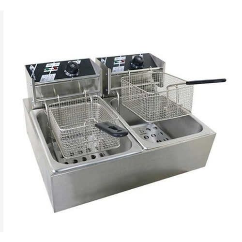 Large Capacity Industrial Double Tank Deep Fryer- 12l